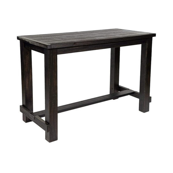 Bega 5pc Bar Height Table and Chair Set, Ivory, Black Solid Wood