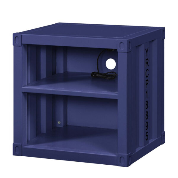 13022026698f0cf9cb3ce.jpeg Dua Three Pc Full Bedroom Set, Recessed Panel Pattern, Industrial Style, Blue Metal