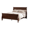 Poy Three Piece Full Size Bedroom Set, Metal Hanging Pulls, Cherry Brown Wood