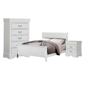 13022026698f0d1783ffc.jpeg Ry Three Piece Full Size Bedroom Set, Sleek Modern Transitional Style, White
