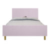 13022026698f0d61d7101.jpeg Tyra Full Size Bed, Sleek Panel Headboard, Gloss Pink Chevron Pattern
