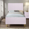 13022026698f0d6bc729f.jpeg Tyra Full Size Bed, Sleek Panel Headboard, Gloss Pink Chevron Pattern