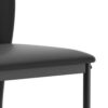 Miya Side Dining Chair Set of 2, Black Faux Leather, Sleek Metal Legs