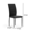 Miya Side Dining Chair Set of 2, Black Faux Leather, Sleek Metal Legs