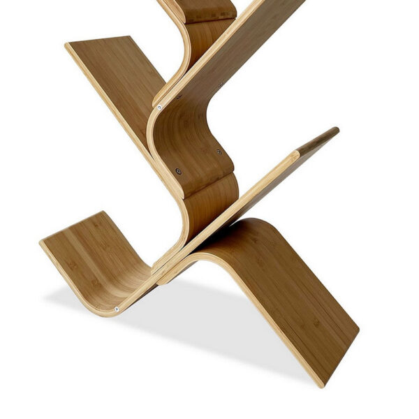 Irica Accent Bookshelf, 6 Diagonal Storage Shelves, Brown Bamboo, 43 Inch