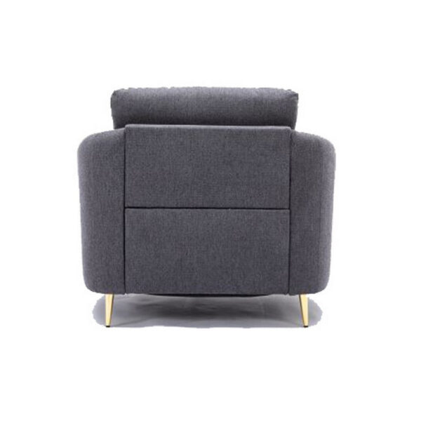 Nial 34 Inch Accent Chair, Linen Upholstery, Pine Wood, Gray and Gold