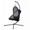 28 Inch Swing Chair, Sturdy Steel Frame, Breathable Mesh, Black And Gray