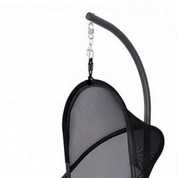 28 Inch Swing Chair, Sturdy Steel Frame, Breathable Mesh, Black And Gray