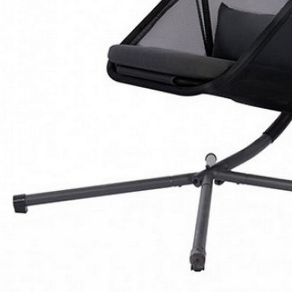 28 Inch Swing Chair, Sturdy Steel Frame, Breathable Mesh, Black And Gray