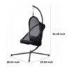 28 Inch Swing Chair, Sturdy Steel Frame, Breathable Mesh, Black And Gray