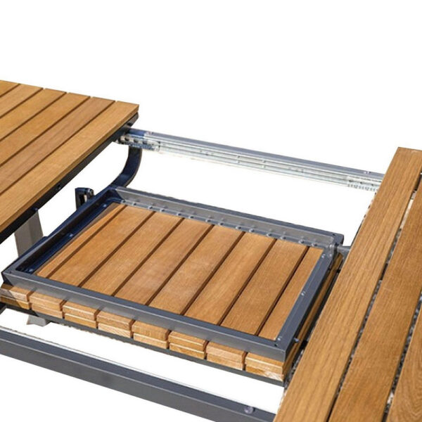 Ankia 62-84 Inch Outdoor Extendable Dining Table, Aluminium, Brown