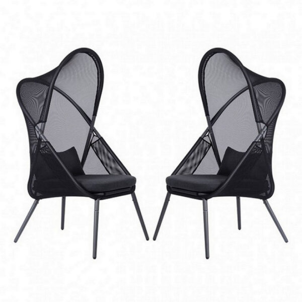 13022026698f0e32be861.jpeg 34 Inch Outdoor Foldable Chair, Set of 2, Black Fabric Seat, Steel Frame