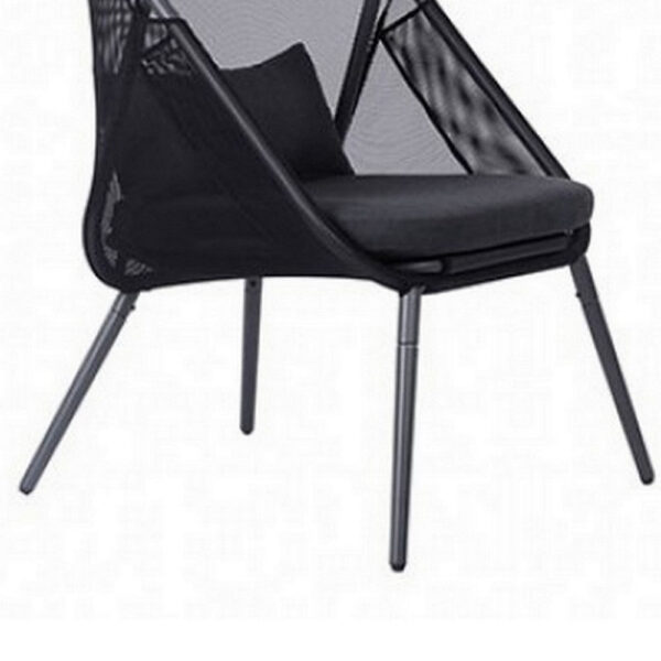 13022026698f0e3ae9589.jpeg 34 Inch Outdoor Foldable Chair, Set of 2, Black Fabric Seat, Steel Frame