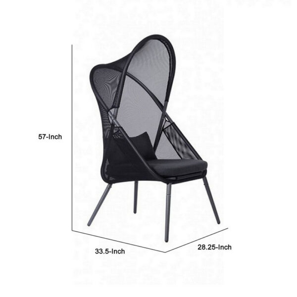 13022026698f0e3d8a3b1.jpeg 34 Inch Outdoor Foldable Chair, Set of 2, Black Fabric Seat, Steel Frame