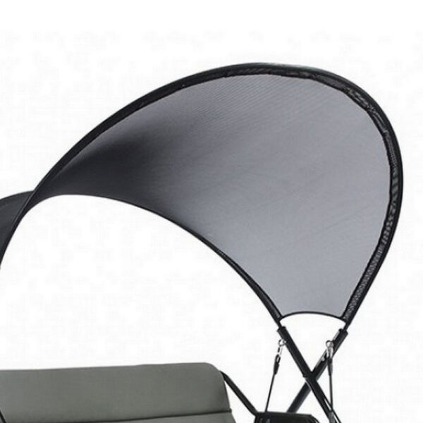 66 Inch Outdoor Swing Chair, Double Hanging, Sturdy Steel Frame, Black
