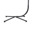 76 Inch Outdoor Swinging Chair Stand, Bold Black Steel, 4 Legged Base