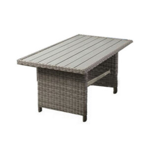13022026698f0eff43494.jpeg 59 Inch Outdoor Aluminum Dining Table, Gray Faux Wicker, Slatted Surface