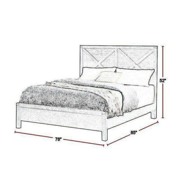 13022026698f0f24aff90.jpeg Yale Platform Queen Size Bed, Crossed Accent Panel, Dark Walnut Brown