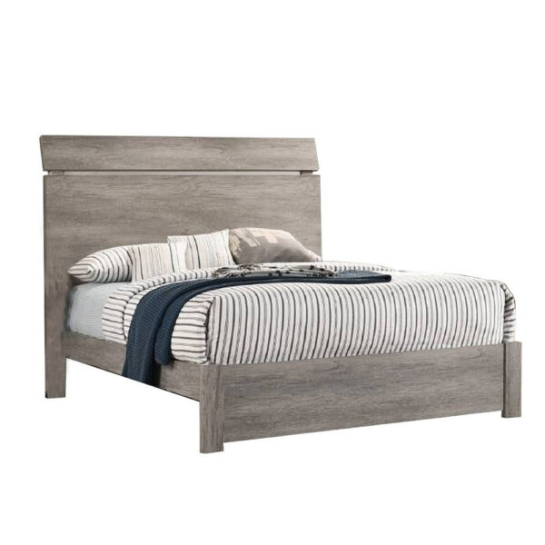 13022026698f0f2a8895d.jpeg Posy Platform Queen Size Bed with Split Headboard, Distressed Gray Wood