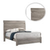 13022026698f0f2cdbd5e.jpeg Posy Platform Queen Size Bed with Split Headboard, Distressed Gray Wood