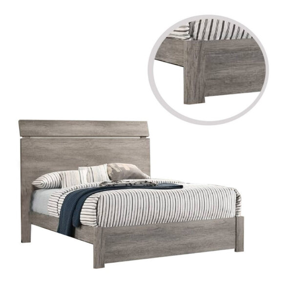 13022026698f0f2f3fe19.jpeg Posy Platform Queen Size Bed with Split Headboard, Distressed Gray Wood