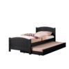 13022026698f0f64d0ee8.jpeg Shov Twin Size Trundle Bed, Arched Headboard, Vertical Accents, Black Wood