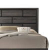 13022026698f0f8484369.jpeg Mazie Queen Bed, Brick Style Headboard, Black Tapered Legs, Oak Gray Wood