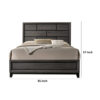 13022026698f0f898a915.jpeg Mazie Queen Bed, Brick Style Headboard, Black Tapered Legs, Oak Gray Wood
