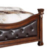 Jax Traditional Queen Size Bed, Tufted Upholstered Headboard, Cherry Brown