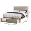 Kali Platform California King Bed, Panel Design, Storage Drawer, Light Tan