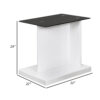 13022026698f105637a5a.jpeg Liam 22 Inch Square Side End Table, White Wood, Pedestal Base, Glass Top