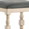 Swan 26 Inch Counter Height Stool, Set of 2, Gray Padded Seat, Turned Legs