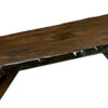 Naef 54 Inch Wood Dining Bench, Walnut Brown, Live Edges, Angled Legs