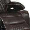 Seda 71 Inch Power Reclining Loveseat, Storage Console, Brown Faux Leather