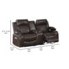 Seda 71 Inch Power Reclining Loveseat, Storage Console, Brown Faux Leather