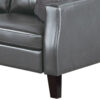 Hera 2 Piece Sofa and Loveseat Set, 4 Pillows, Classic Gray Faux Leather