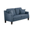 Gaia 2 Piece Sofa and Loveseat Set, 4 Throw Pillows, Cushioned Navy Blue