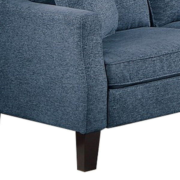 Gaia 2 Piece Sofa and Loveseat Set, 4 Throw Pillows, Cushioned Navy Blue