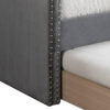 Ann Modern Wood Day Bed with Trundle, Straight Tufted Back, Gray Burlap