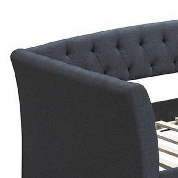 13022026698f1234ee423.jpeg Alma Classic Wood Daybed with Trundle, Button Tufted, Charcoal Burlap