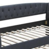 13022026698f12398cc9f.jpeg Alma Classic Wood Daybed with Trundle, Button Tufted, Charcoal Burlap