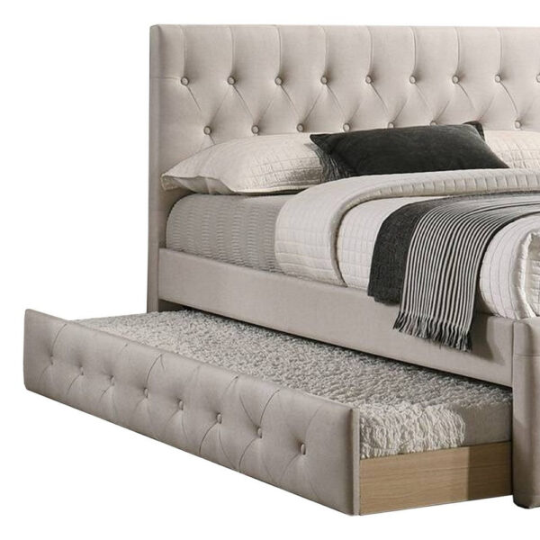 13022026698f1272e3046.jpeg Nek Wood Full Size Upholstered Bed with Twin Trundle, Taupe Burlap Frame