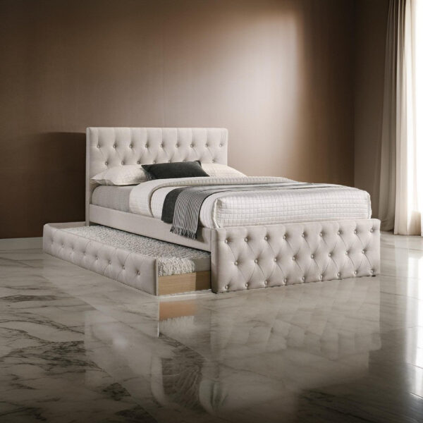 13022026698f127e86935.jpeg Nek Wood Full Size Upholstered Bed with Twin Trundle, Taupe Burlap Frame