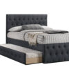 13022026698f12b66ac05.jpeg Nek Wood Twin Size Upholstered Bed with Trundle, Tufted Charcoal Burlap