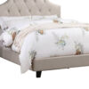 13022026698f12eb073a0.jpeg Eni Upholstered Full Size Bed, Tufted Adjustable Headboard, Taupe Fabric