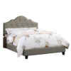 13022026698f131a79de2.jpeg Eni Upholstered Full Size Bed, Tufted Adjustable Headboard, Gray Fabric