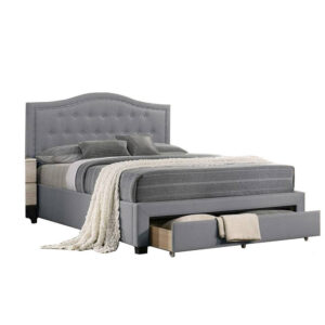13022026698f134666838.jpeg Buk Wood Full Bed, Button Tufted Upholstered, Nailhead Trim, Gray Burlap