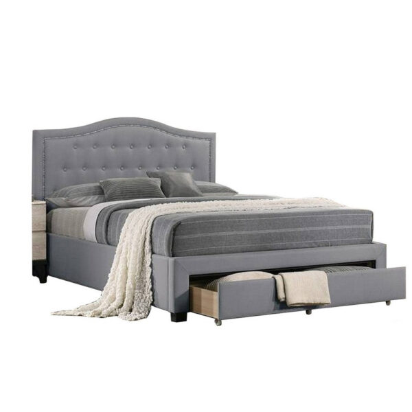 13022026698f134666838.jpeg Buk Wood Full Bed, Button Tufted Upholstered, Nailhead Trim, Gray Burlap