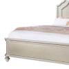 Opp Platform Queen Size Bed with Curved Panel Headboard, Champagne Silver