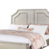 Opp Platform Queen Size Bed with Curved Panel Headboard, Champagne Silver